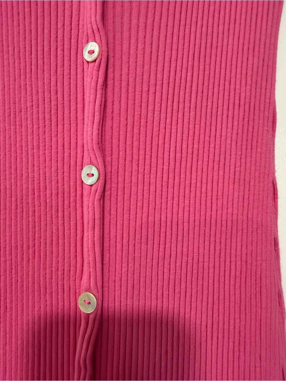 Zara Pink Ribbed Button-Front Dress - Picture 3 of 3